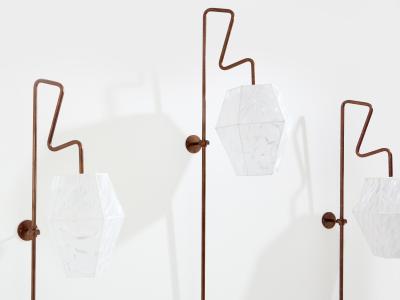 Mattia Bonetti Mattia Bonetti pair of tall patinated metal wall lights sconces 2009