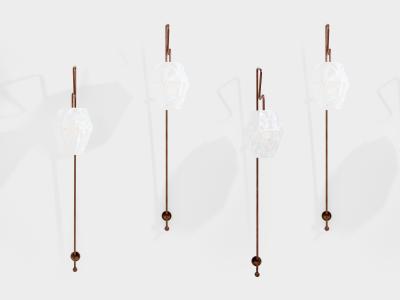 Mattia Bonetti Mattia Bonetti pair of tall patinated metal wall lights sconces 2009