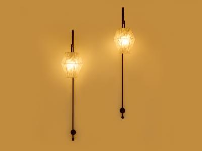 Mattia Bonetti Mattia Bonetti pair of tall patinated metal wall lights sconces 2009