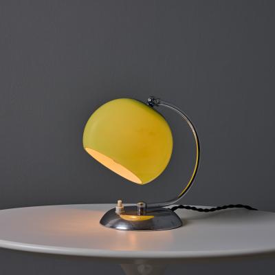 Mauri Almari 1950s Mauri Almari Chrome and Opaline Green Glass Table Lamp for Idman Oy