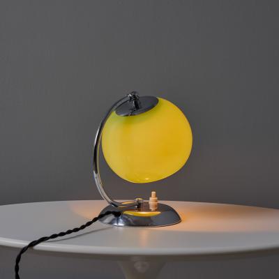 Mauri Almari 1950s Mauri Almari Chrome and Opaline Green Glass Table Lamp for Idman Oy