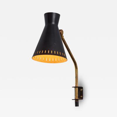 Mauri Almari 1950s Perforated Metal Diabolo Plug In Wall Lamp Attributed to Mauri Almari