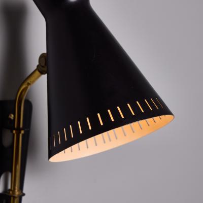 Mauri Almari 1950s Perforated Metal Diabolo Plug In Wall Lamp Attributed to Mauri Almari