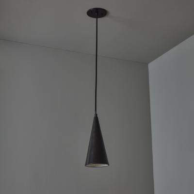 Mauri Almari 1960s Finnish Conical Black Metal Pendant Lamp Attributed to Mauri Almari
