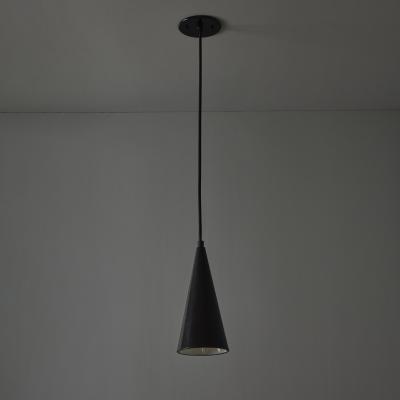 Mauri Almari 1960s Finnish Conical Black Metal Pendant Lamp Attributed to Mauri Almari