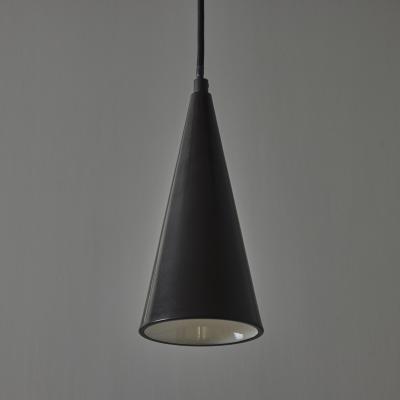 Mauri Almari 1960s Finnish Conical Black Metal Pendant Lamp Attributed to Mauri Almari