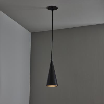 Mauri Almari 1960s Finnish Conical Black Metal Pendant Lamp Attributed to Mauri Almari