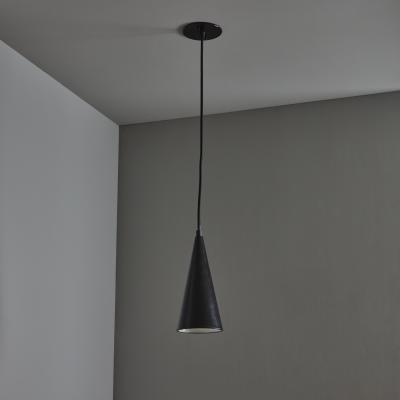 Mauri Almari 1960s Finnish Conical Black Metal Pendant Lamp Attributed to Mauri Almari