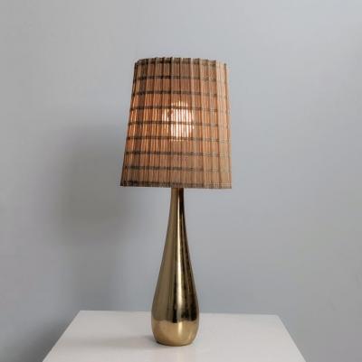 Mauri Almari Modernist Mauri Almari Cast Brass Drop Table Lamps Model 61046 Idman 1950s