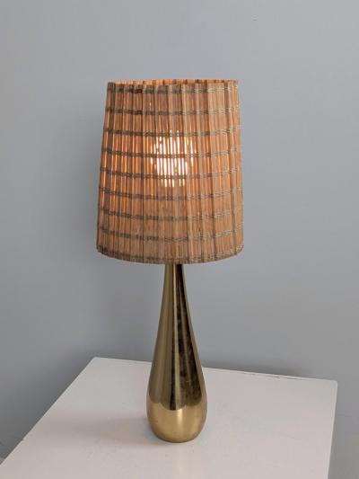 Mauri Almari Modernist Mauri Almari Cast Brass Drop Table Lamps Model 61046 Idman 1950s