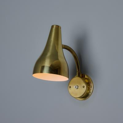 Mauri Almari Pair of 1950s Perforated Brass Wall Lamps Attributed to Mauri Almari