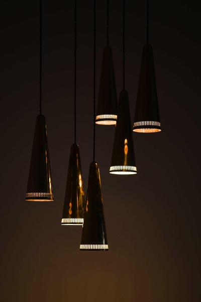 Mauri Almari Scandinavian Modern Ceiling Lamp in Brass by Mauri Almari 1950s