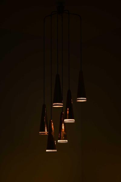 Mauri Almari Scandinavian Modern Ceiling Lamp in Brass by Mauri Almari 1950s