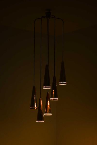 Mauri Almari Scandinavian Modern Ceiling Lamp in Brass by Mauri Almari 1950s