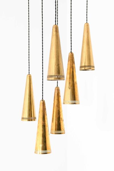 Mauri Almari Scandinavian Modern Ceiling Lamp in Brass by Mauri Almari 1950s