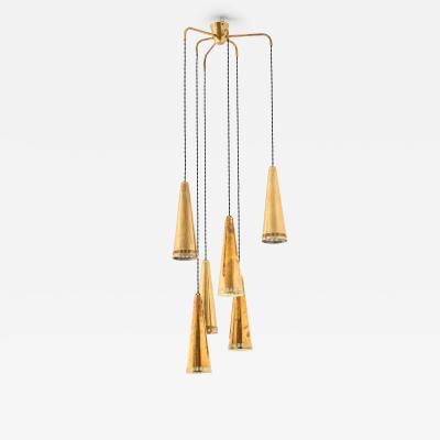 Mauri Almari Scandinavian Modern Ceiling Lamp in Brass by Mauri Almari 1950s