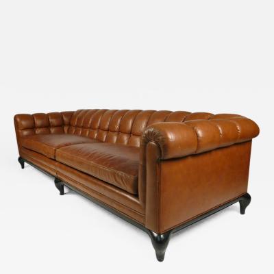 Maurice Bailey Biscuit Tufted Leather Sofa by Maurice Bailey for Monteverdi Young