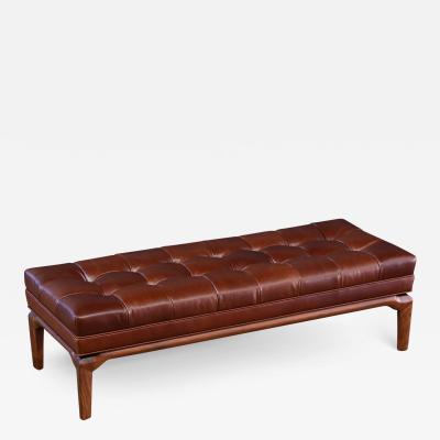 Maurice Bailey Maurice Bailey Cognac Tufted Leather Bench for Monteverdi Young