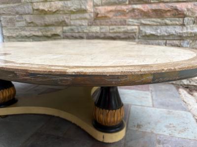 Maurice Bailey Maurice Bailey for Monteverdi Young Tesselated Travertine Trefoil Coffee Table