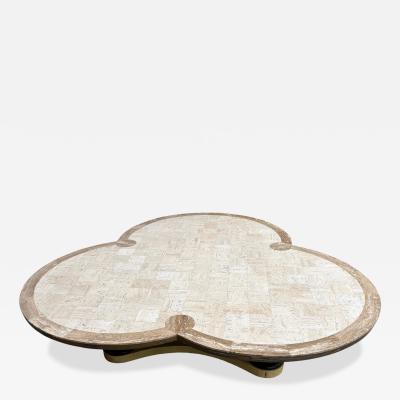 Maurice Bailey Maurice Bailey for Monteverdi Young Tesselated Travertine Trefoil Coffee Table