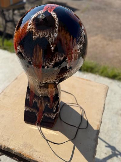 Maurice Chalvignac Maurice Chalvignac Lava Glazed Ceramic Mushroom Table Lamp