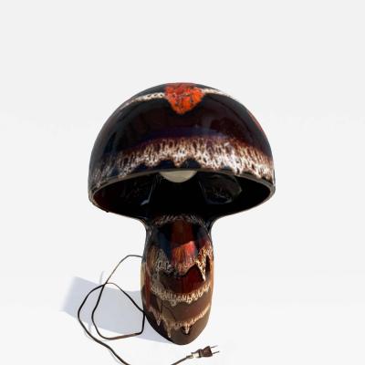 Maurice Chalvignac Maurice Chalvignac Lava Glazed Ceramic Mushroom Table Lamp