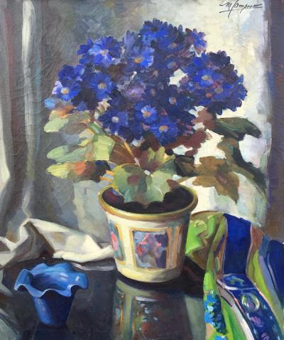 Maurice Compris Blue Gerber Daisies 