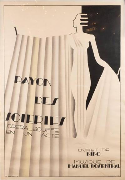 Maurice Dufr ne Art Deco Rayon Des Soieries Opera Bouffe Lithograph by Maurice Dufr ne