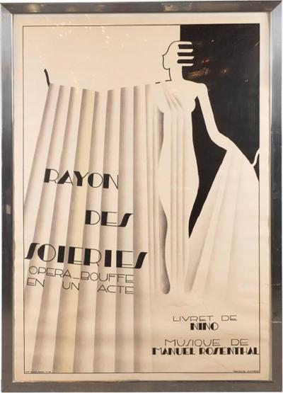Maurice Dufr ne Art Deco Rayon Des Soieries Opera Bouffe Lithograph by Maurice Dufr ne