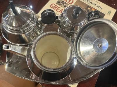 Maurice Dufr ne Art Deco Tea and Coffee Set by Maurice Dufrene for Christofle