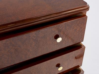 Maurice Dufr ne Art deco amboyna burl wood commode attr Maurice Dufr ne 1940s