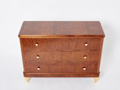 Maurice Dufr ne Art deco amboyna burl wood commode attr Maurice Dufr ne 1940s