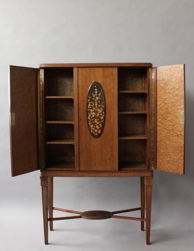 Maurice Dufr ne Fine French Art Deco Three Door Cabinet by Maurice Dufre ne