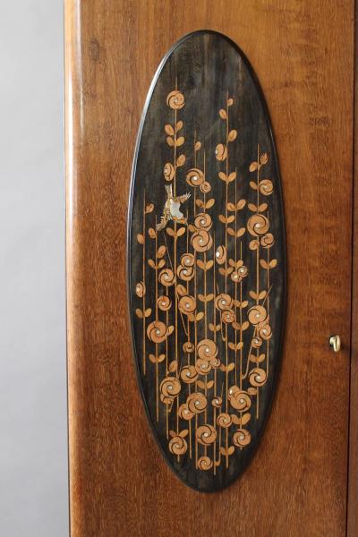 Maurice Dufr ne Fine French Art Deco Three Door Cabinet by Maurice Dufre ne