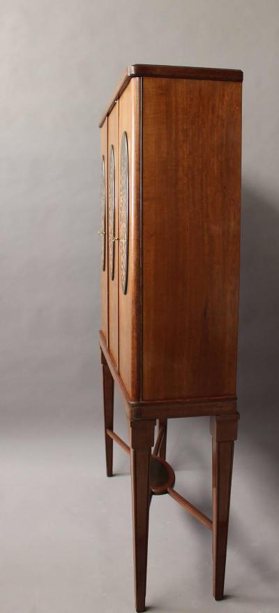 Maurice Dufr ne Fine French Art Deco Three Door Cabinet by Maurice Dufre ne