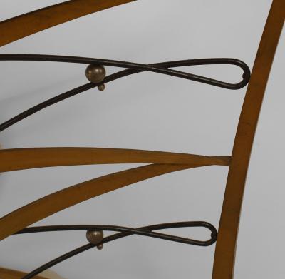 Maurice Dufr ne French 1930s Gold Black Painted Metal Steel Parchment Center Table