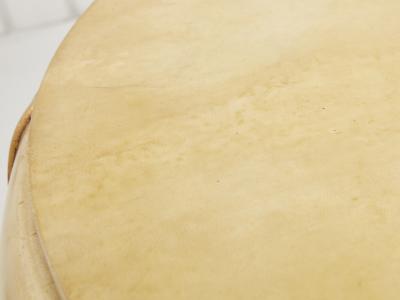 Maurice Dufr ne Gilded wood and parchment center table attr Maurice Dufr ne 1930s