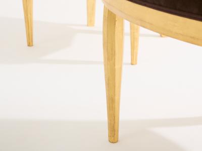 Maurice Dufr ne Maurice Dufr ne giltwood brown velvet armchairs circa 1925