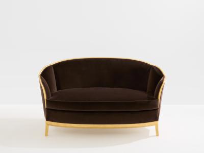 Maurice Dufr ne Maurice Dufr ne giltwood brown velvet sofa circa 1925