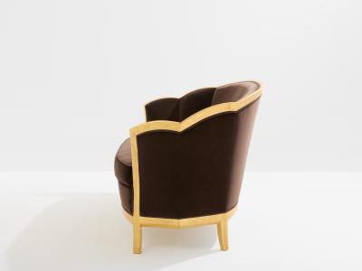 Maurice Dufr ne Maurice Dufr ne giltwood brown velvet sofa circa 1925