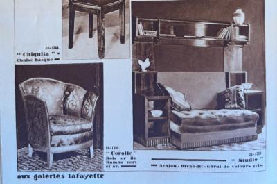 Maurice Dufr ne Maurice Dufr ne giltwood brown velvet sofa circa 1925