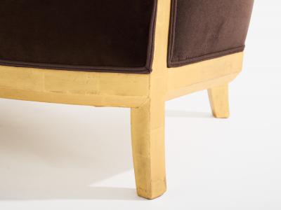 Maurice Dufr ne Maurice Dufr ne giltwood brown velvet sofa circa 1925