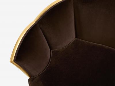 Maurice Dufr ne Maurice Dufr ne giltwood brown velvet sofa circa 1925