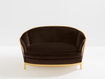 Maurice Dufr ne Maurice Dufr ne giltwood brown velvet sofa circa 1925