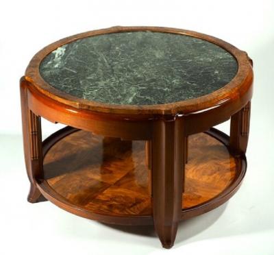 Maurice Dufr ne Maurice Dufrene Low Round Table with Marble Top