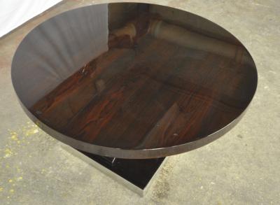 Maurice Dufr ne Maurice Dufrene Modernist Rosewood Art Deco Coffee Table with Nickel Base