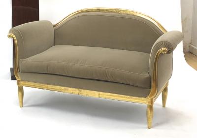 Maurice Dufr ne Maurice Dufrene awesome refined art deco carved gilt wood frame couch