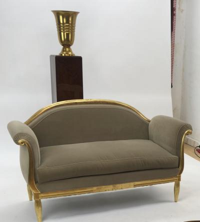 Maurice Dufr ne Maurice Dufrene awesome refined art deco carved gilt wood frame couch