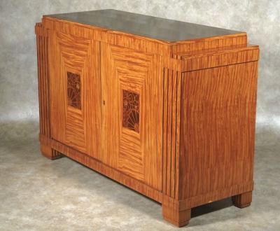 Maurice Dufr ne Maurice Dufrene cabinet in satinwood and purpleheart