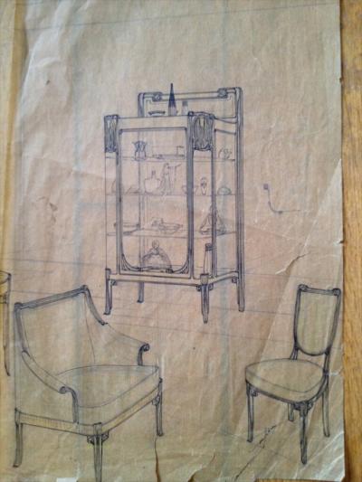 Maurice Dufr ne Maurice Dufrene gilt sculpted vitrine